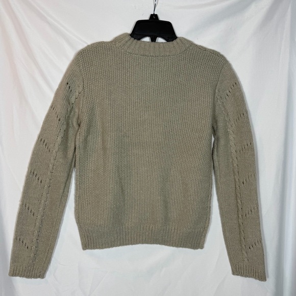 REVOLVE English Factory Eyelet Fuzzy Wool Knit Sweater. Gray. Size Small NWT - Picture 16 of 16